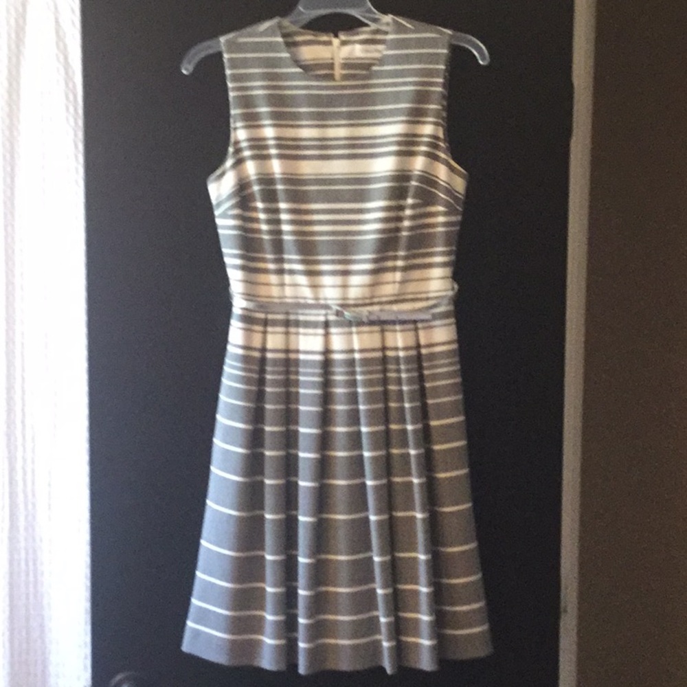 Calvin Klein gray and white striped dress